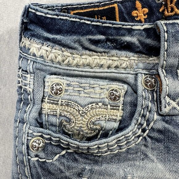 Rock Revival Women’s Size 24 Y2K Arlia Jean Shorts Distressed Vintage Style - Picture 8 of 16